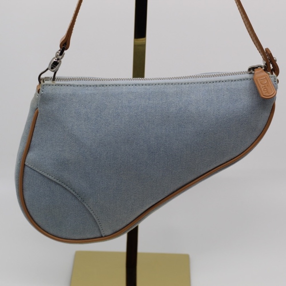 Vintage Light Denim Christian Dior Saddle Handbag John Galliano Edition Y2K